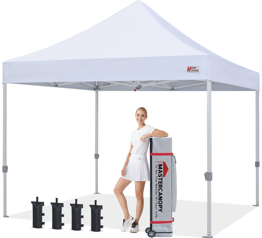 MASTERCANOPY Pop Up Canopy Tent Commercial Grade 10x10 Instant Shelter (White)