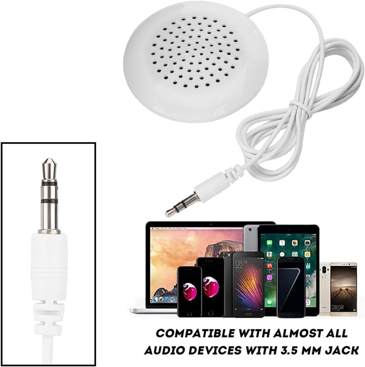 Luatoxry 3.5mm 2.4x0.6in 39in MP3, MP4, Pillow Speaker, Jack Pillow Speakers for Sleeping, Mini Under Pillows Music