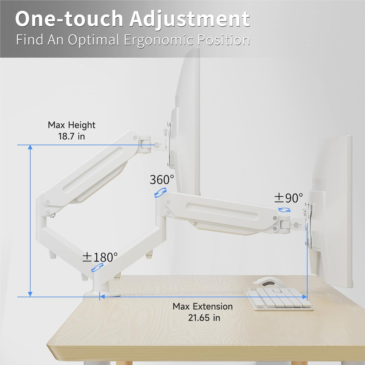 suptek 17 20 22 23 24 26 27 32 35 inch 24.25 lbs, Monitor Mount Gas Spring Monitor Arm Desk Mount Fully Adjustable Fits
