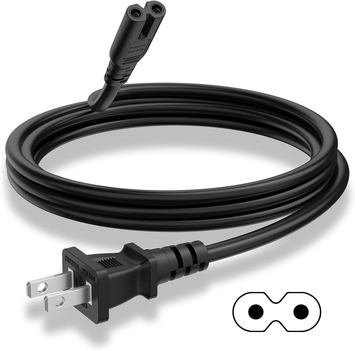 Meliya 5FT PS5/PS4/PS3 2 AC Power Cord for Sony Slim, Xbox Series S/X, Xbox One S/X, TV, Speaker, Printers, Monitor