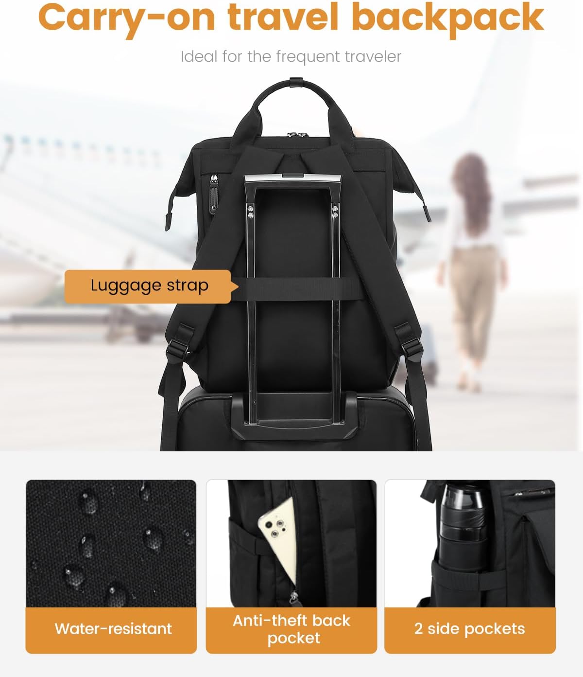Backpack Backpack Backpack Commuter 15.6 Inch, LOVEVOOK Laptop for Women, College School Student Bookbag, Teacher Work