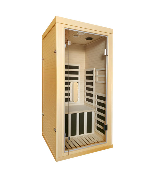 Kang Share Dynamic Home Infrared Sauna Room 1 to 2 Person Wooden Canadian Hemlock 1260W Graphene Carbon Plate Heater Indoor Saunas