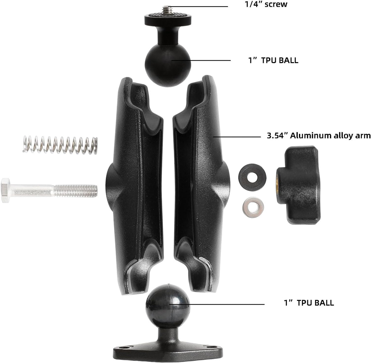 xik 1/4"-20 Thread Camera Mount Holder for Wall/Desk/Car/Boat,AMPS Standard Hole InstallationFits DSLR, CCTV, Action