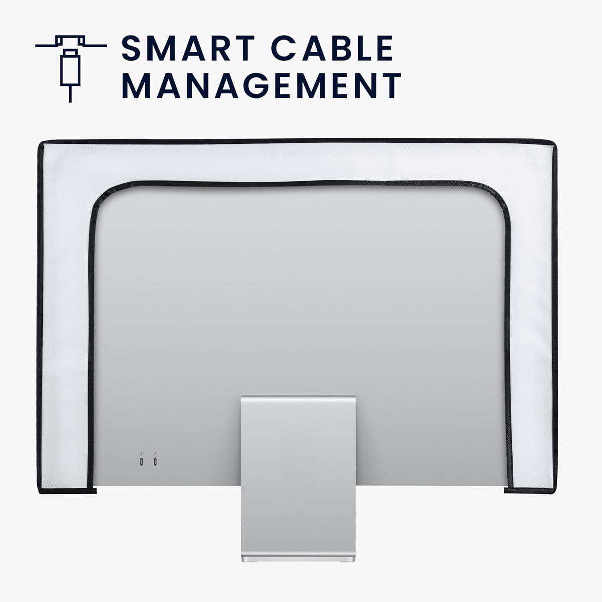27-28" kwmobile Monitor Cover Compatible with Monitor - Dust Cover Computer Screen Protector - White