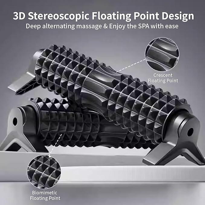 RUNWE Foam Roller with Stand - Roller Foam for Back Pain, 21 inch Trigger Point Deep Tissue Massage, Medium Density Grid Bracket Foam Rollers, Myofascial Release, Relieves Leg Muscle Pain