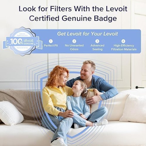LEVOIT Vital 100S-P Air Purifier Replacement Filter - HEPA Sleep Mode & High-Efficiency Carbon, Green, 1 Pack