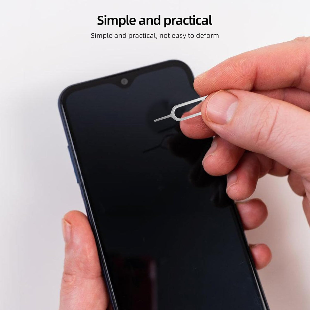 500pcs ULTECHNOVO Sim Card Tray Ejector Pins Removal Tools for Smartphones and Phones, Universal Silver Metal Sim