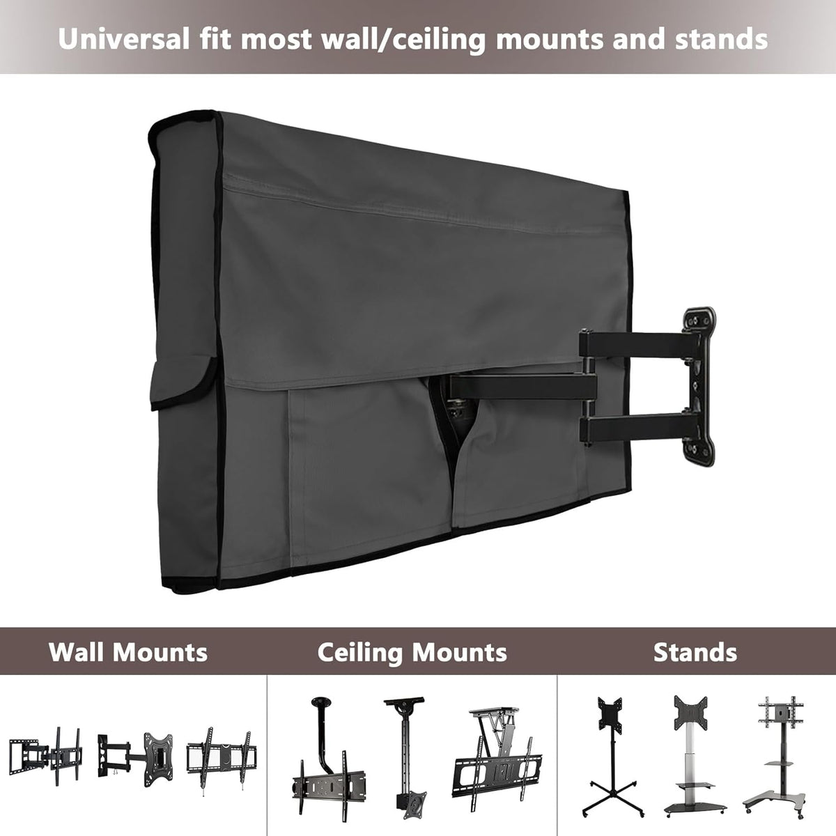 34-37 inch ULTCOVER Waterproof Outdoor TV Cover for Outside Flat Screen Televisions with Mounts and Stands, Black