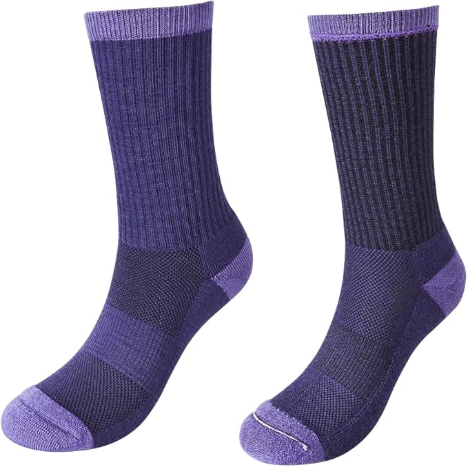 EnerWear 4 Pack Women's Merino Wool Outdoor Hiking Trail Crew Sock