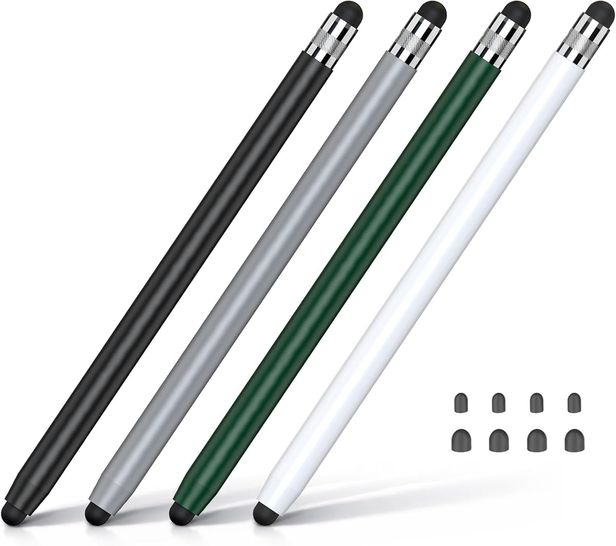 HATOKU 4 Packs Stylus Pen for iPad & Touchscreen Devices, Dual Tip Rubber Styluses, No Bluetooth/No Charging, High