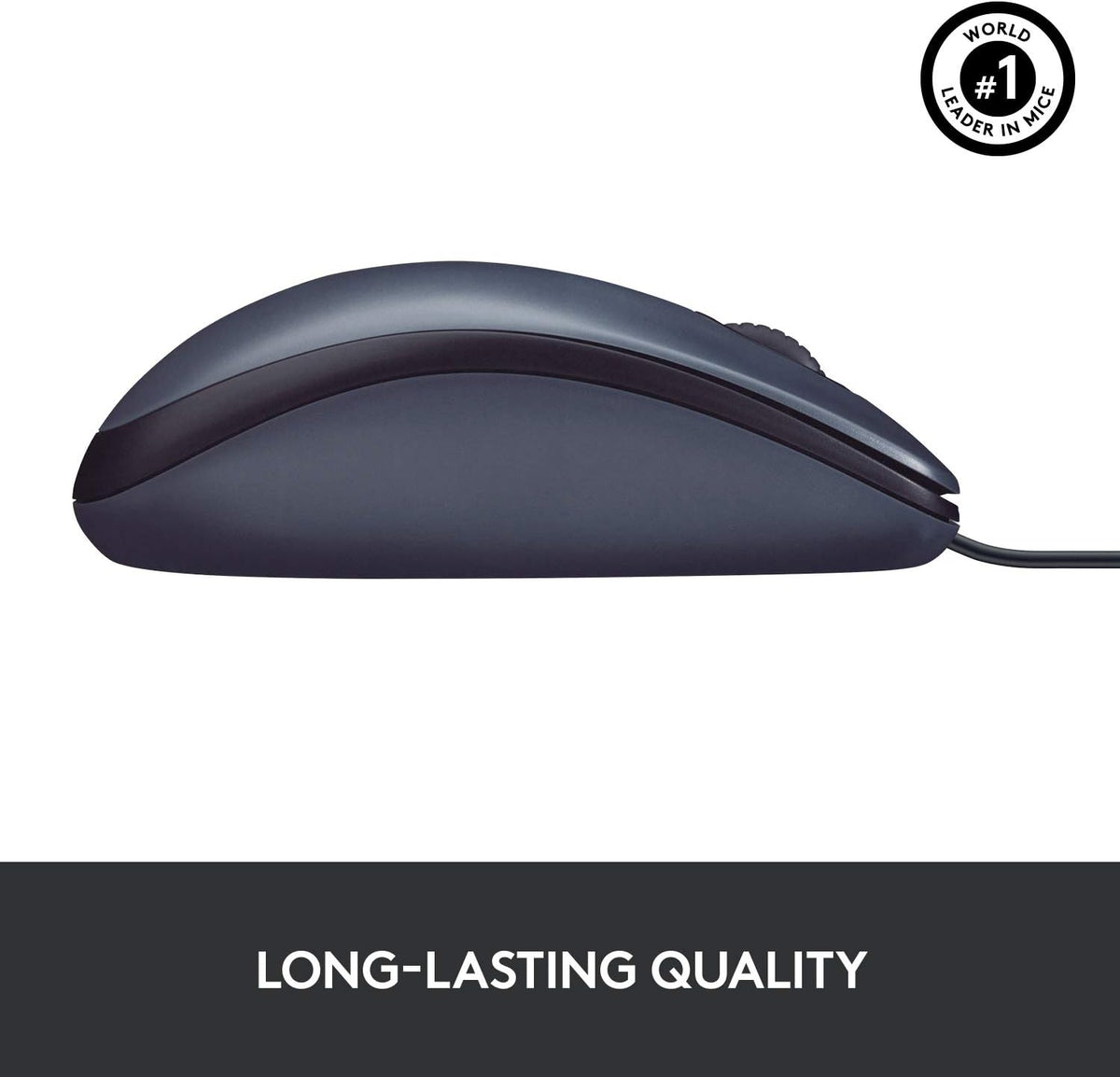 Logitech B100 USB Wired Mouse - Ambidextrous Black Design