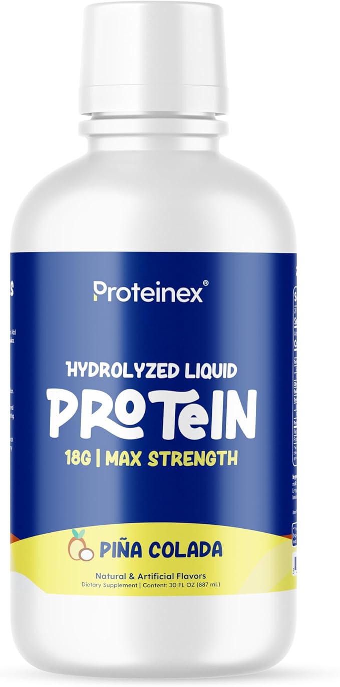 Medical Grade Liquid Hydrolyzed Protein Max Strength - Supports Wound Healing and Doctor Recommended- No Carbs, Zero Sugars & Ready to Drink Liquid Protein (Natural Pina Colada, 30 Fl Oz)