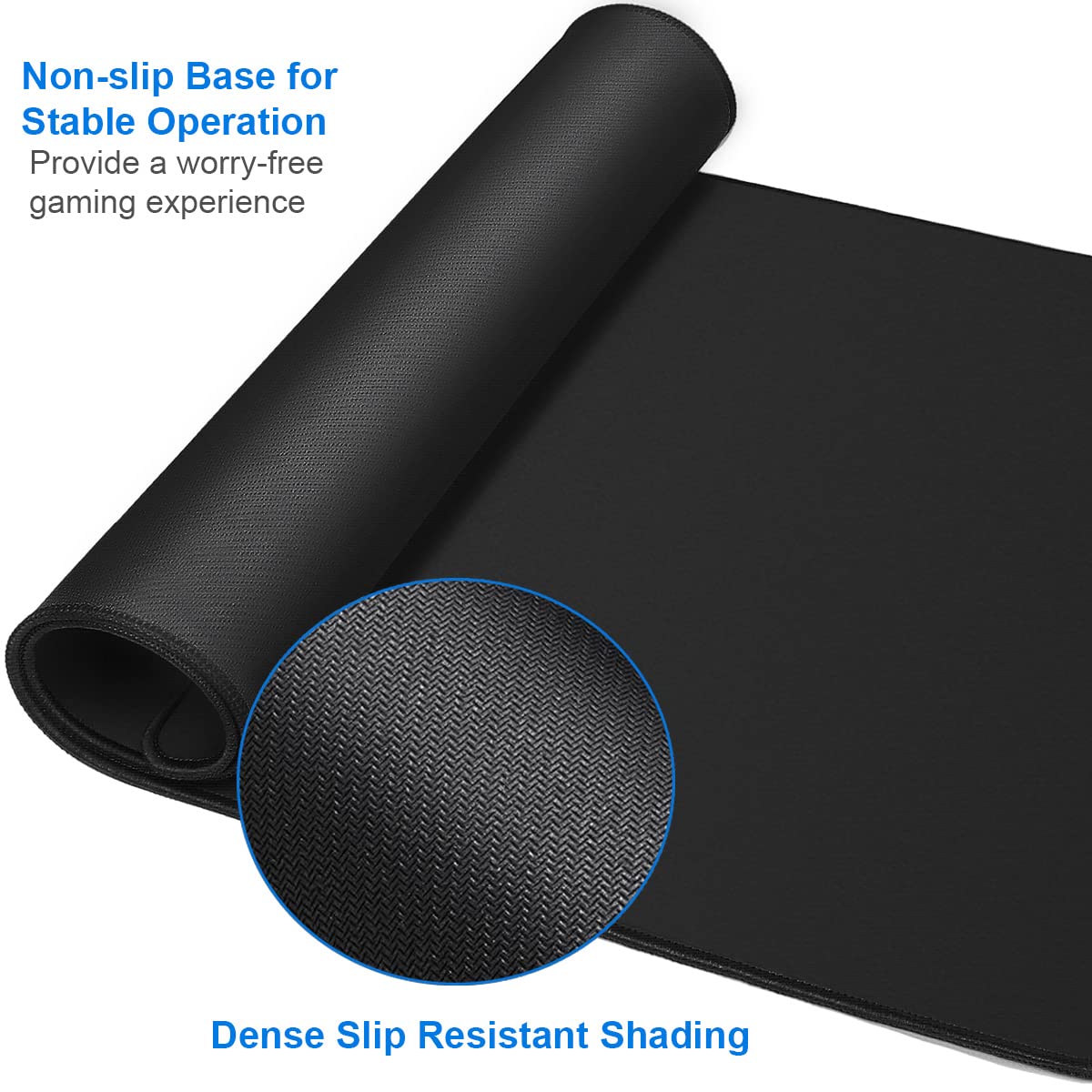 Large Gaming Mouse Pad, 31.5x15.7 inch Large Extended Computer Keyboard Mouse Mat, Water Resist Non-Slip Mousepad Rubber Base Long XXL Desk Mouse Pad for Work & Gaming, Office & Home, Black