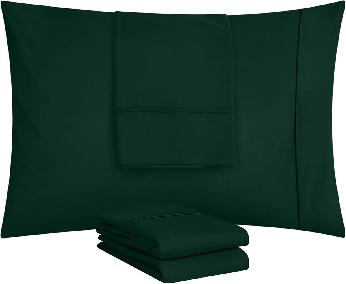 Utopia Bedding Queen Pillow Cases - Soft Brushed Microfiber - 4 Pack | Fade & Shrinkage Resistant - 20 X 30 Inches (Emerald)