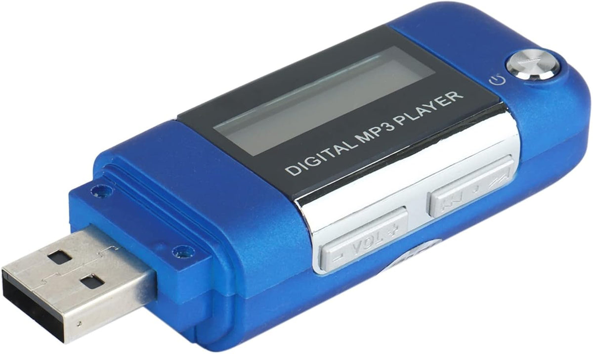 Kqcibz Mp3 4GB 500179214A1 Player U Disk Music Player Supports Replaceable AAA Battery, Recording (Blue)