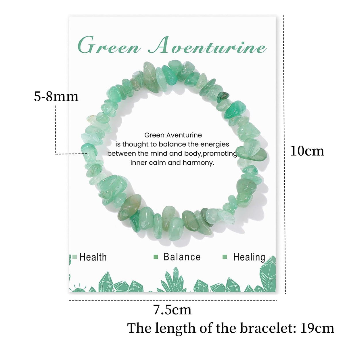 Jade Bracelet for Women 8mm Green Aventurine Bracelets Raw Jade Bracelet Women's Stretch Bracelets Green Jade Bracelet Jade Jewelry for Women Girls