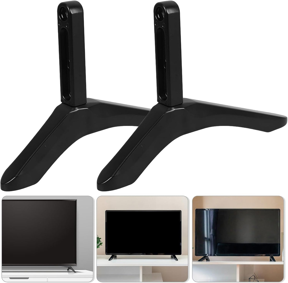 CONGARTENO Universal TV Stand Base with Screws Tabletop Television Support Holder for Flat Screen Tvs for Home