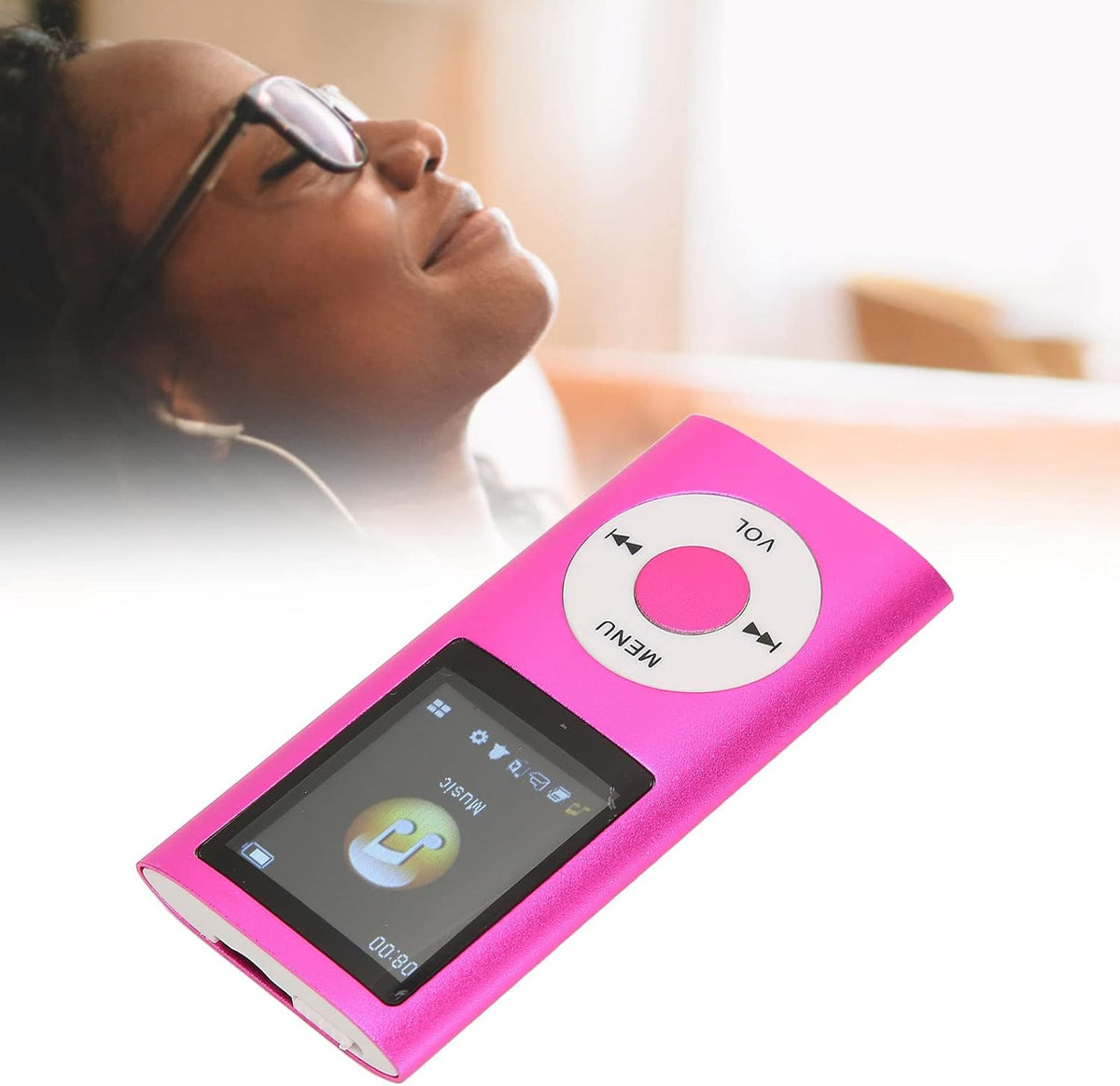 Diyeeni MP3 1.8in MP4 8H 64GB Player, Music Player with LCD Screen, Bluetooth Player, Built in Video Play/FM