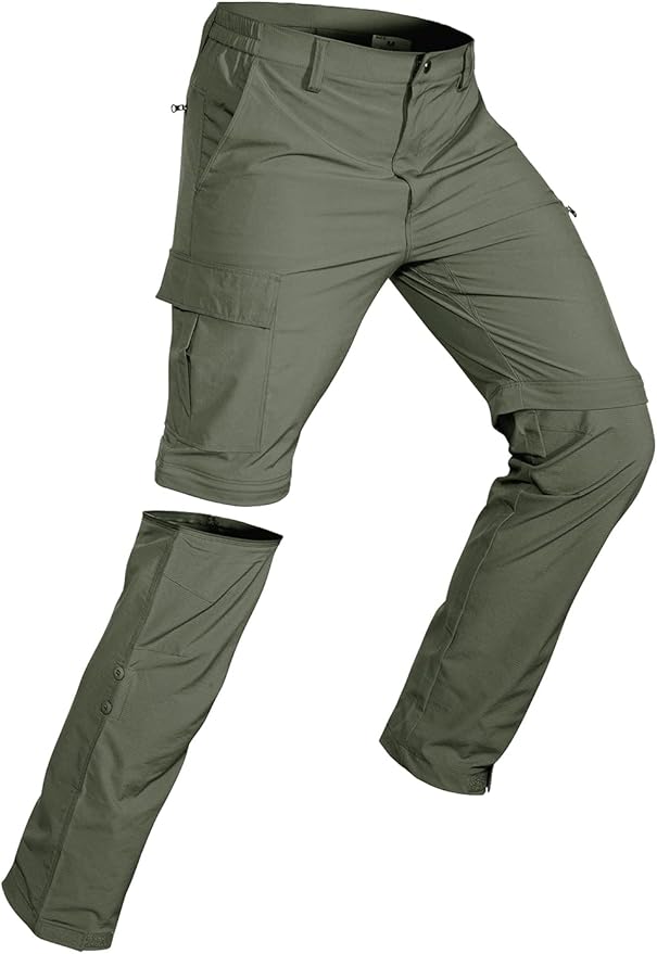 Wespornow Men's-Convertible-Hiking-Pants Quick Dry Lightweight Zip Off Breathable Cargo Pants for Outdoor, Fishing, Safari