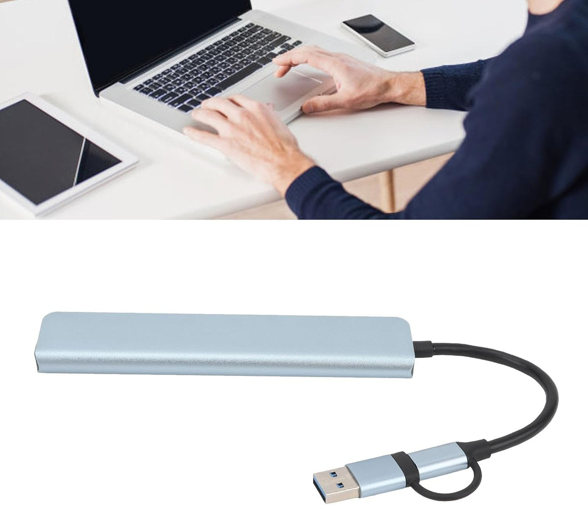 XUMIUZIY 8 1 3.0 in USB C Hub, Aluminum USB C Ethernet Multiport Adapter, Loseless USB Docking Station for Computers