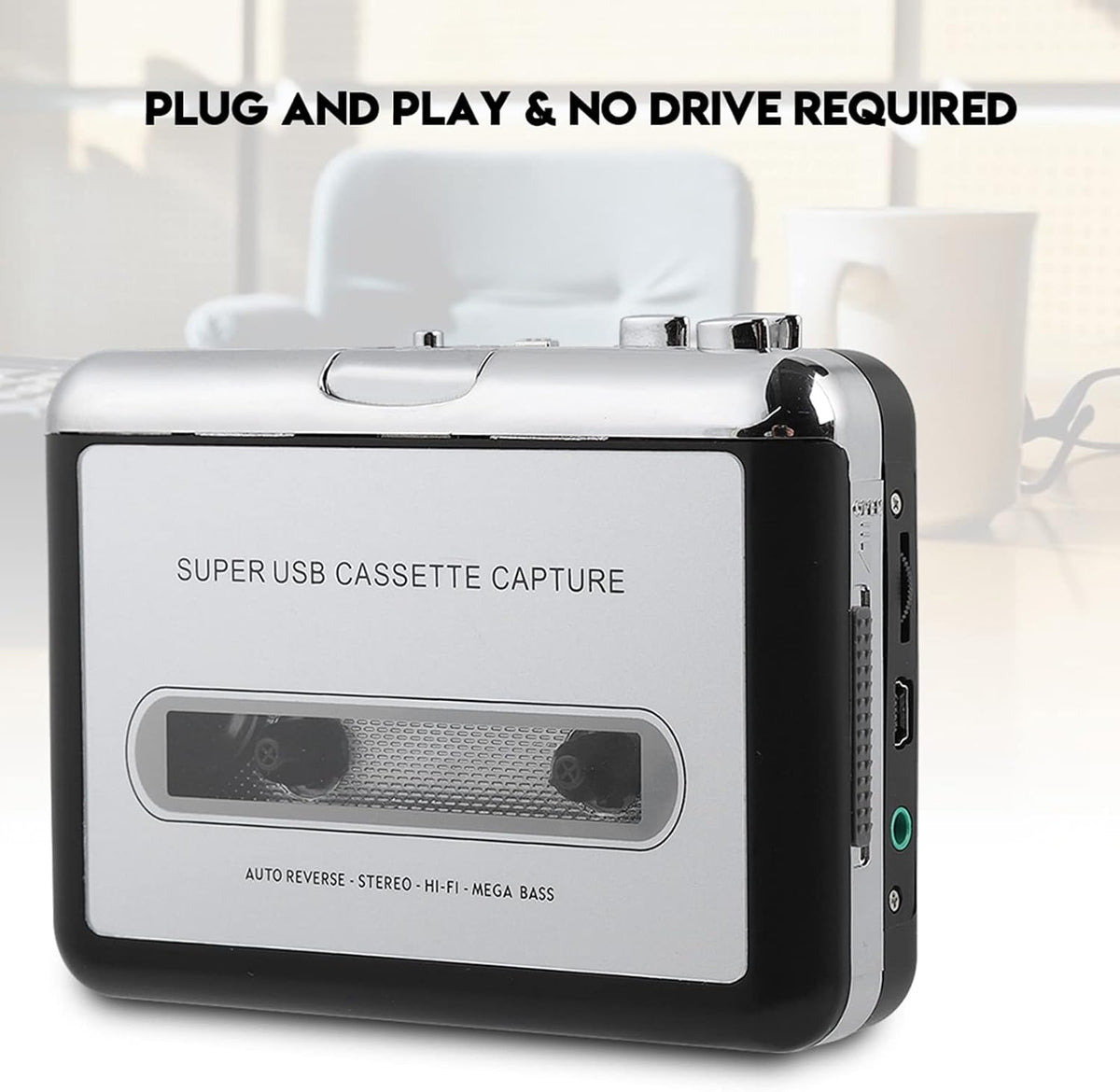 Cassette Cassette MP3 Portable Player Recorder Converter, Tape to Converter Convert Tapes to Digital Files via USB