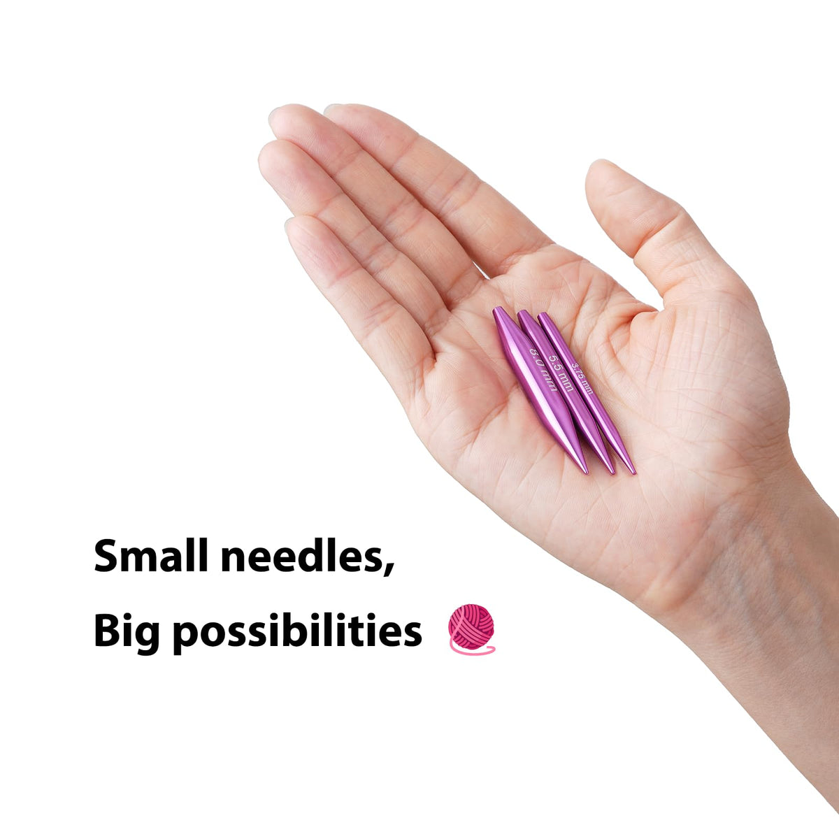 Guclud 2-Inch Short Interchangeable Circular Knitting Needles Set | US 2.5-11 (3.0-8.0mm) | 12-Pair of Metal Small Circular Needles | 4 Cables (6", 8", 12", and 16"), Accessories & Case