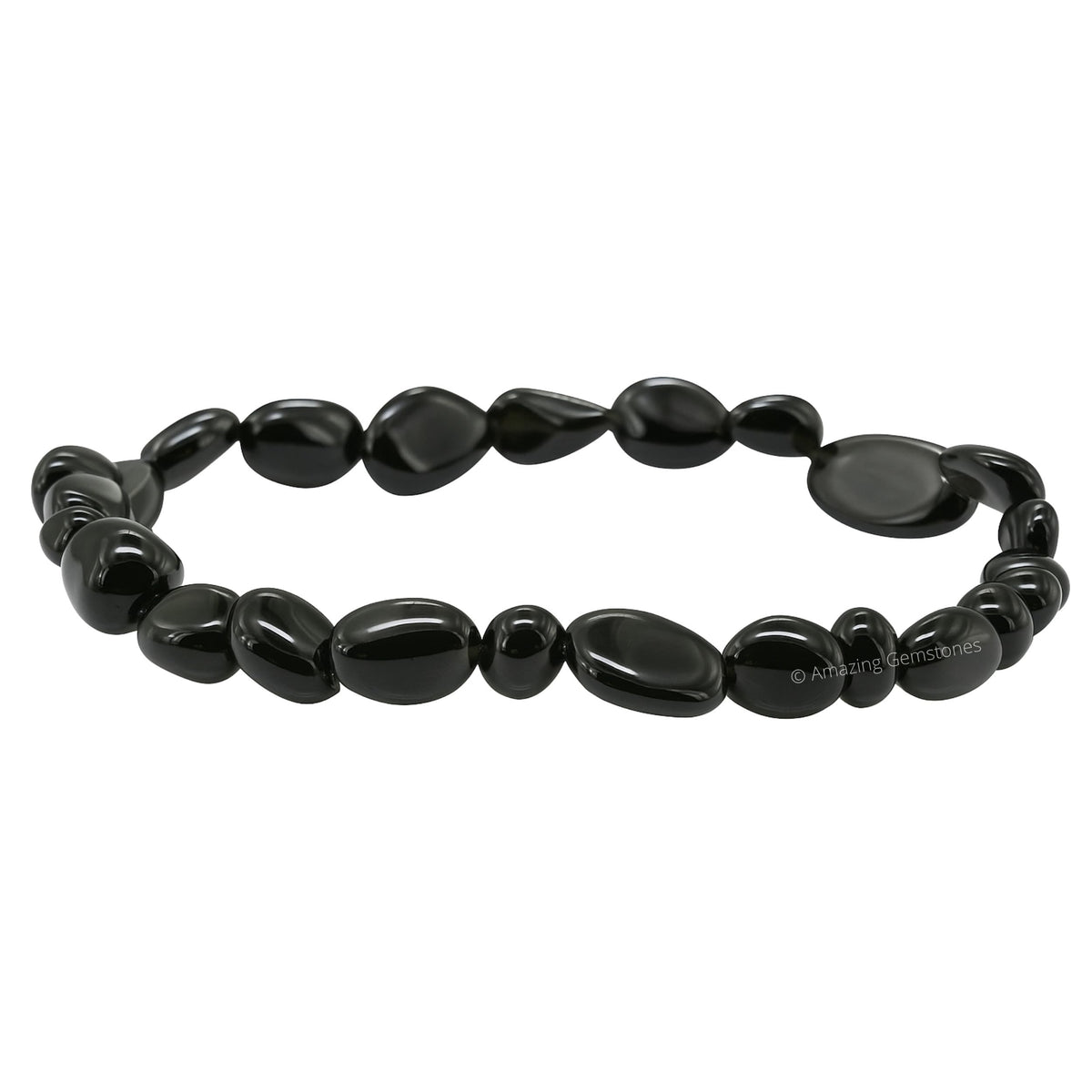 Amazing Gemstone Black Obsidian Bracelet for Women Men's Gifts - Chakra Protection Mens Bracelet - Black Obsidian Crystal Tumbled Stone Bracelet Gemstone Beaded Pulseras Para Hombres Mujer Christmas