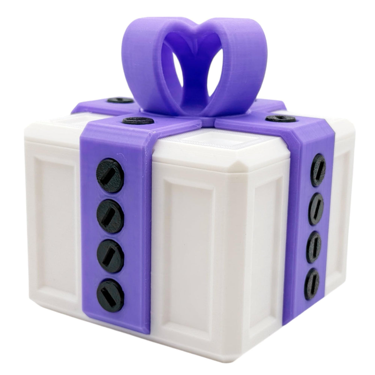 critigulf annoying kids Christmas gifts funny gift box for money and card holder.large gag prank case with screws. (purple and white)