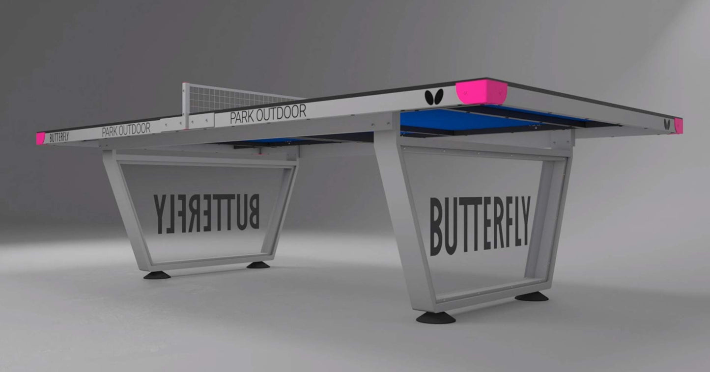 Butterfly Park Outdoor Ping Pong Table | Outdoor Table Tennis Table for Parks, Beaches, Playgrounds | Anti-Glare Weatherproof Ping Pong Top | Outdoor Ping Pong Net | Sturdy Frame with 10 Year Warranty