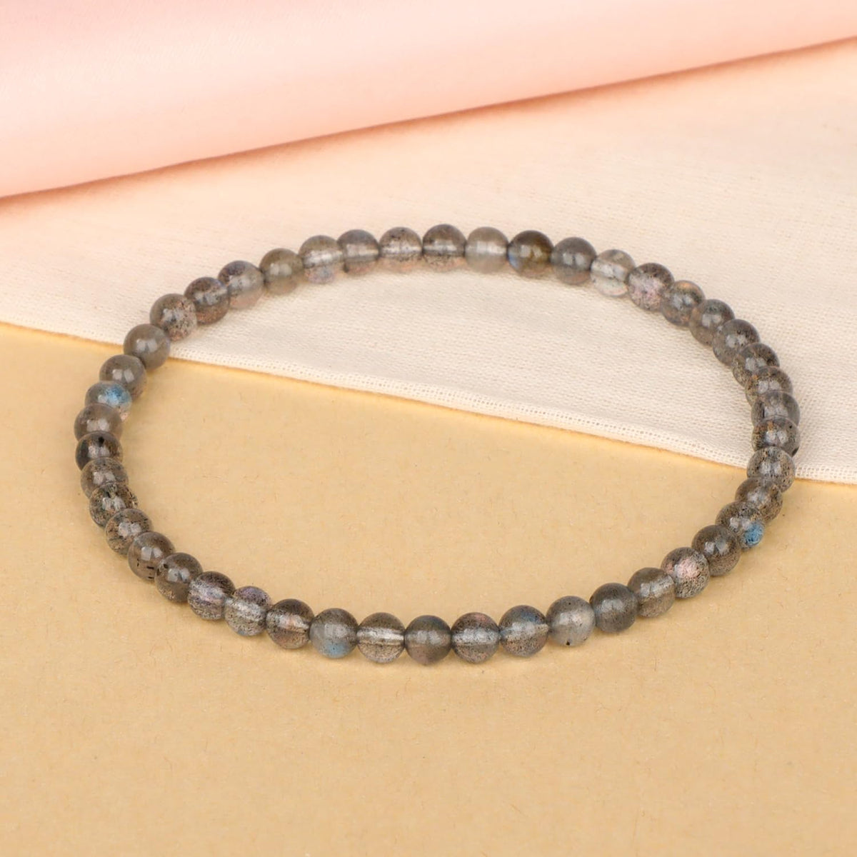LPBeads Handmade Natural Gemstone Stretch Elastic 4mm Labradorite Bracelet Healing Crystal Round Stone Beads Jewelry Gifts for Women Men