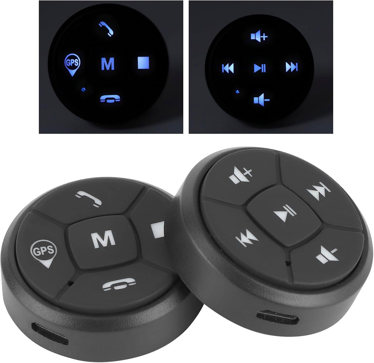 Locadence Wirelessly BT Media Remote Button, Steering Wheel Control Buttons Kit, Car Steering Wheel Button Media Remote