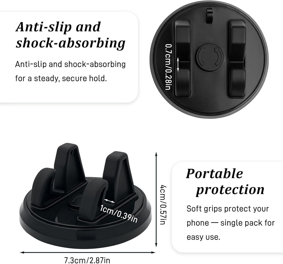 Brvlsoc 360 Rotatable Car Phone Mount with Three-Point Dashboard Support Washable Adhesive Holder for Smartphones & GPS