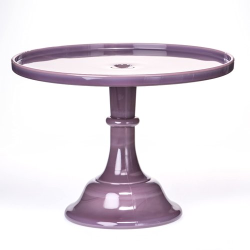Mosser Glass Eggplant 12 Inch Cake Plate