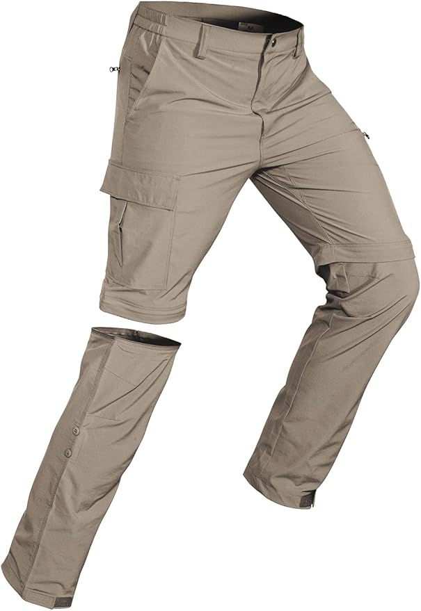 Wespornow Men's-Convertible-Hiking-Pants Quick Dry Lightweight Zip Off Breathable Cargo Pants for Outdoor, Fishing, Safari
