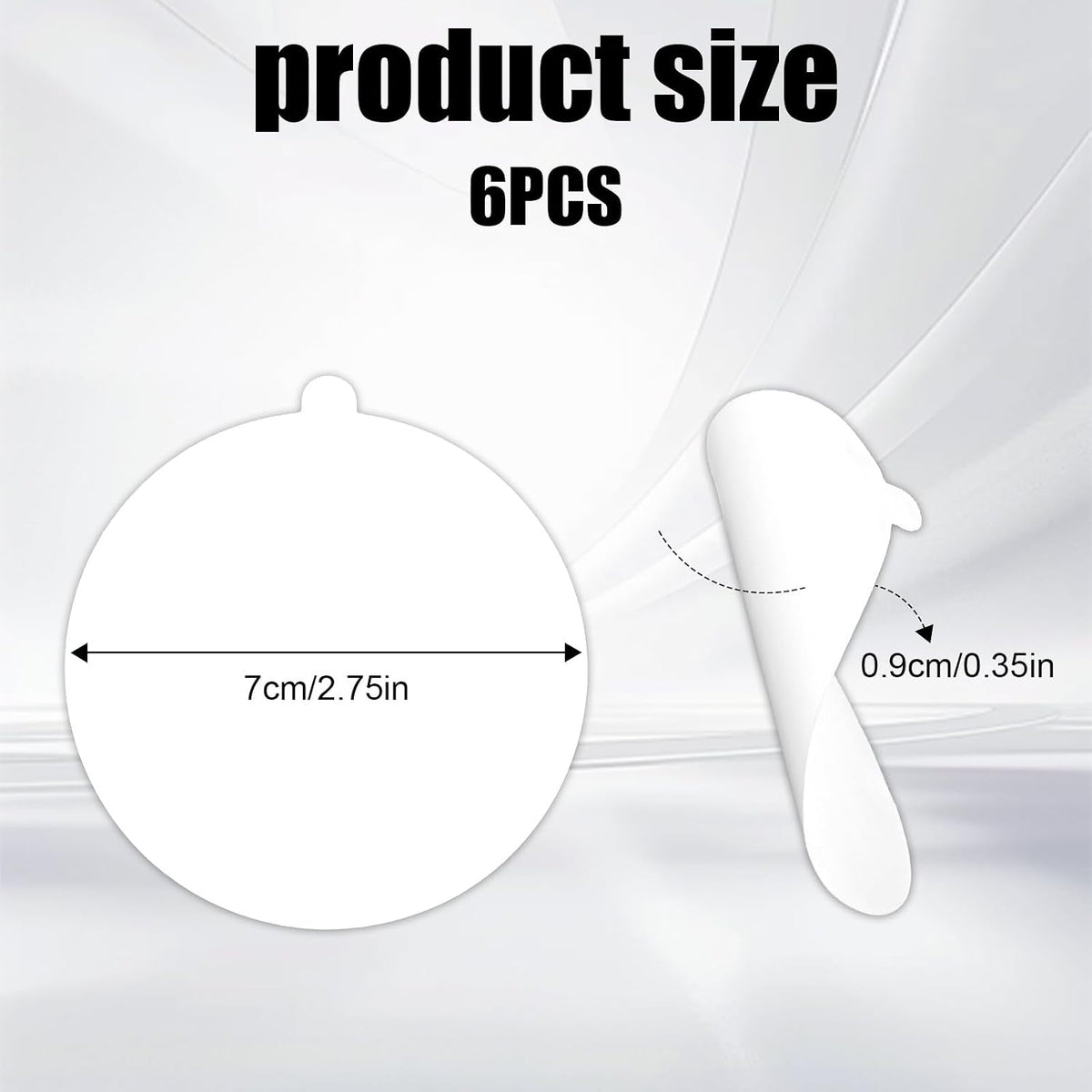 AHQiZFX 70mm/2.73" 6PCS Universal Sticky Gel Mounting Tape Replacement for Suction Cup, Double Sided Sticky Pads