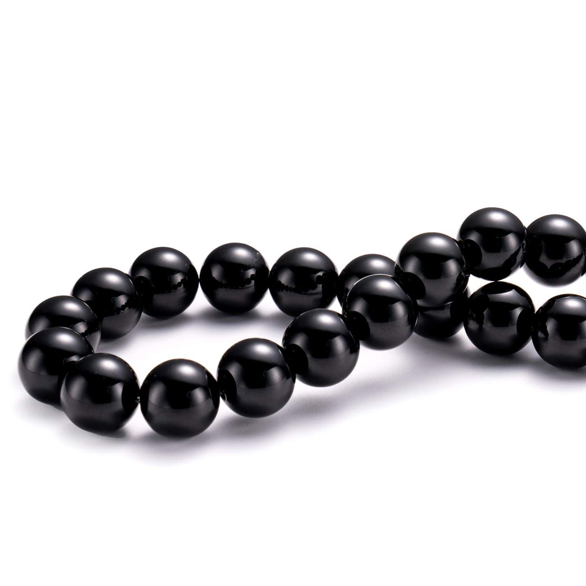 BEADIA Natural Black Onyx Stone Round Loose Semi Gemstone Beads for Jewelry Making 4MM 89PCS