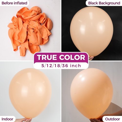 Bezente Pastel Orange Latex Balloons - 150 Pack of 5-Inch Matte Light Orange Party Decor