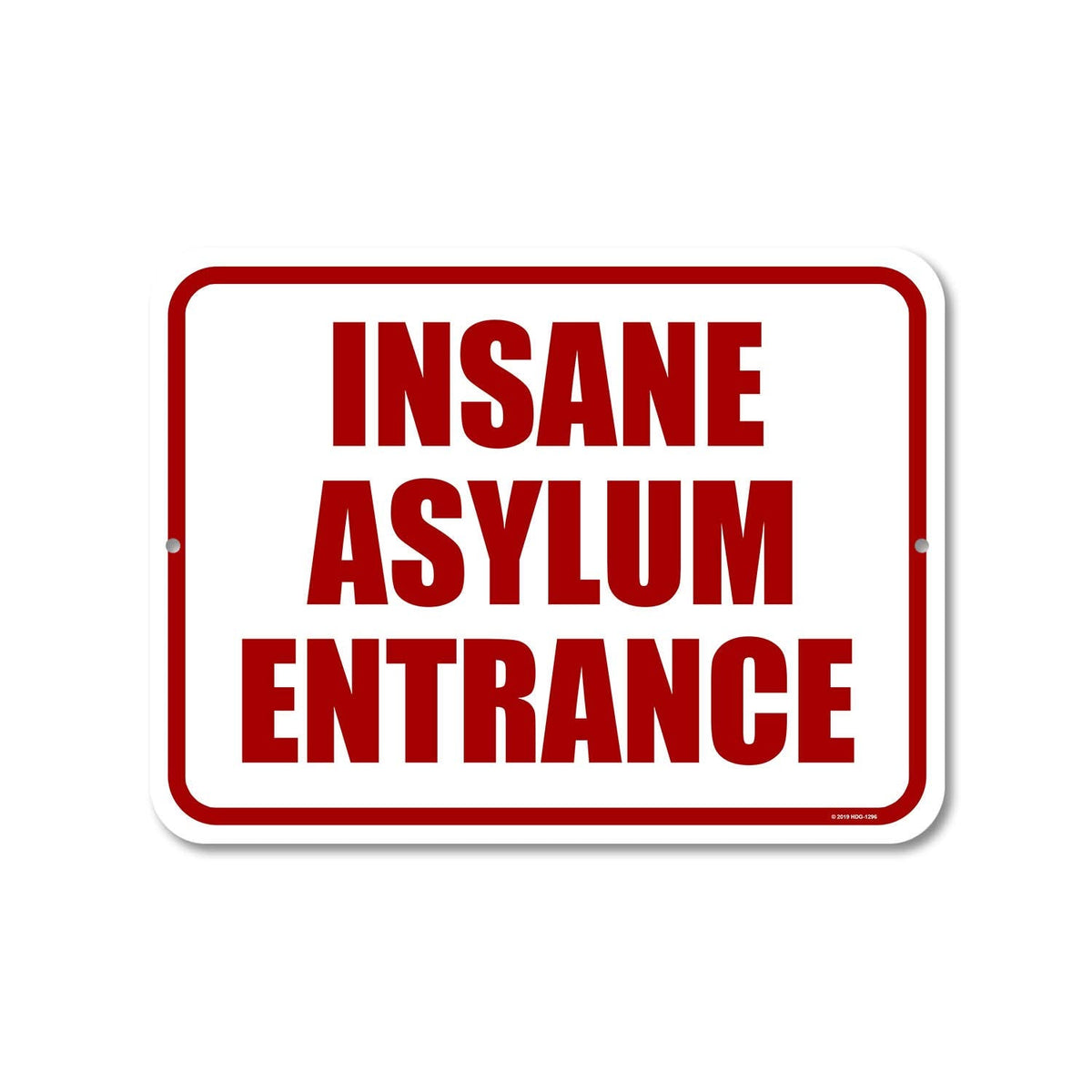 Honey Dew Gifts Halloween Decor, Insane Asylum Entrance 9 inch by 12 Inch Funny Home Decor, Halloween Decorations Outdoor, Gag Gifts for Adults, HDG-1296