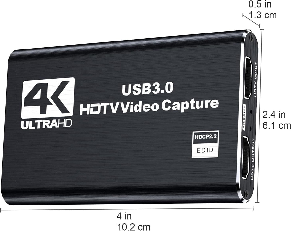 dobestyou 4K 3.0, 1080p 60fps, PS5, Capture Card Black for Streaming, Recording & Gaming Video Capture Device with USB