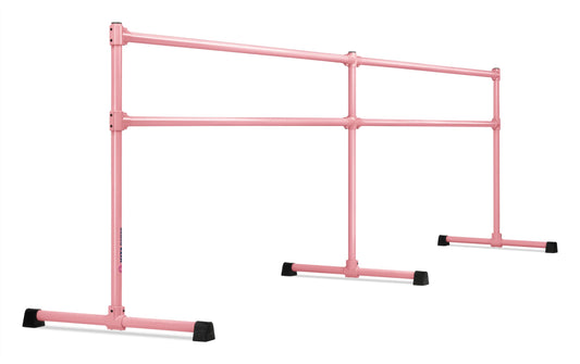 VITA Barre Portable Freestanding Double Ballet Barre, Extreme, 10 Ft Bars, Light Pink, Steel | Fixed Height, Made in USA, Home or Gym Exercise Equipment for Kids & Adults | Dance, Fitness, Pilates