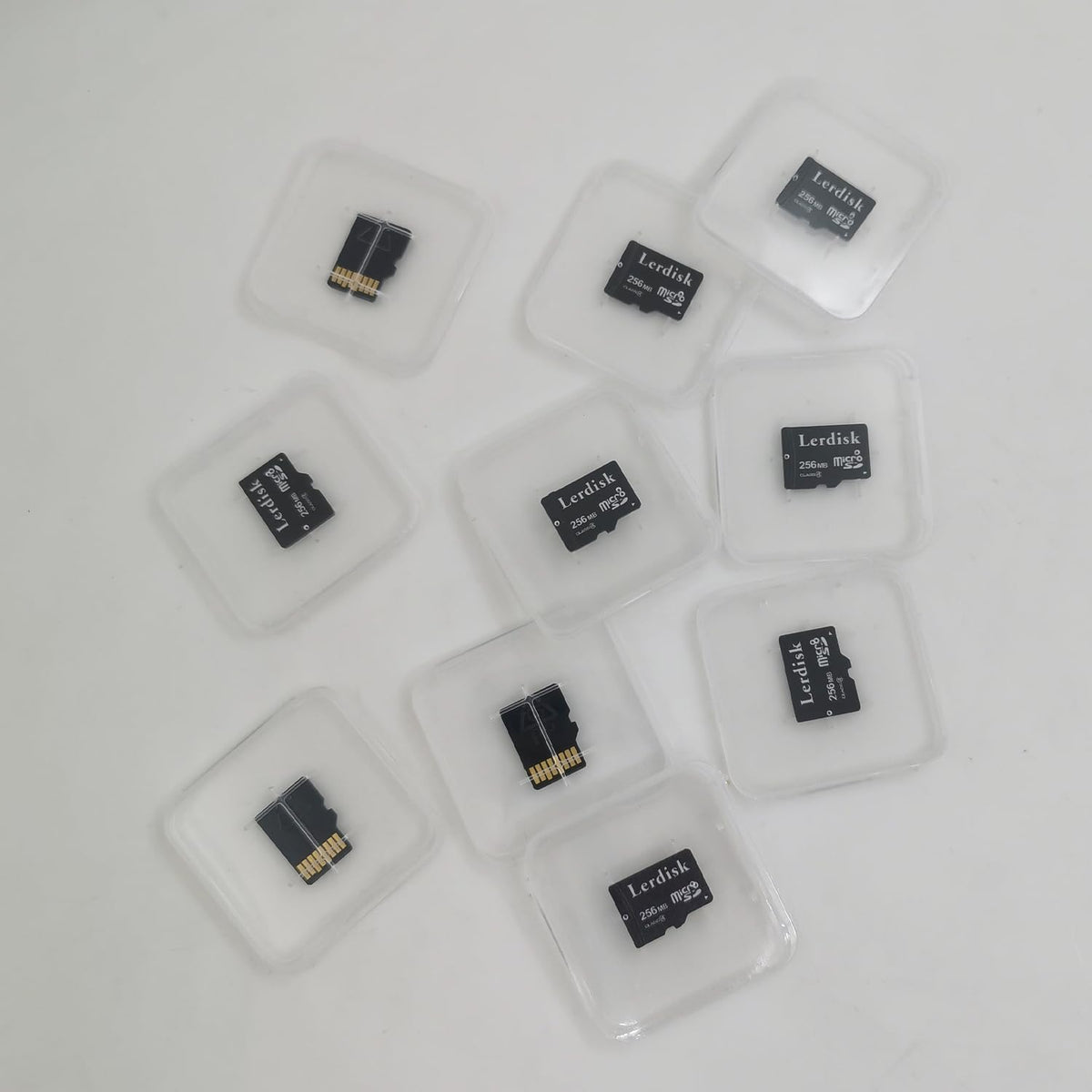 Lerdisk 256MB (0.25GB) Pack 10 MP3/Old Factory Wholesale Micro SD Card of in Bulk Low Capacity for Phones/Small Files