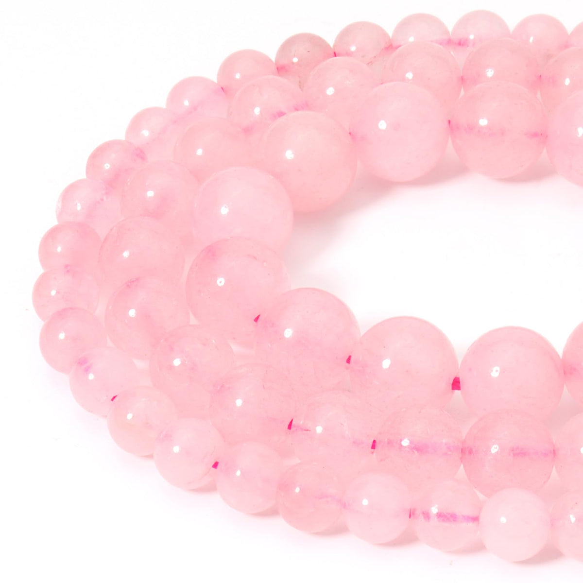 Siomia 45pcs 8mm Natural Rose Quartz Gemstone Beads Energy Healing Crystal Round Loose Stone Beads for Jewelry Making, DIY Bracelets Necklaces