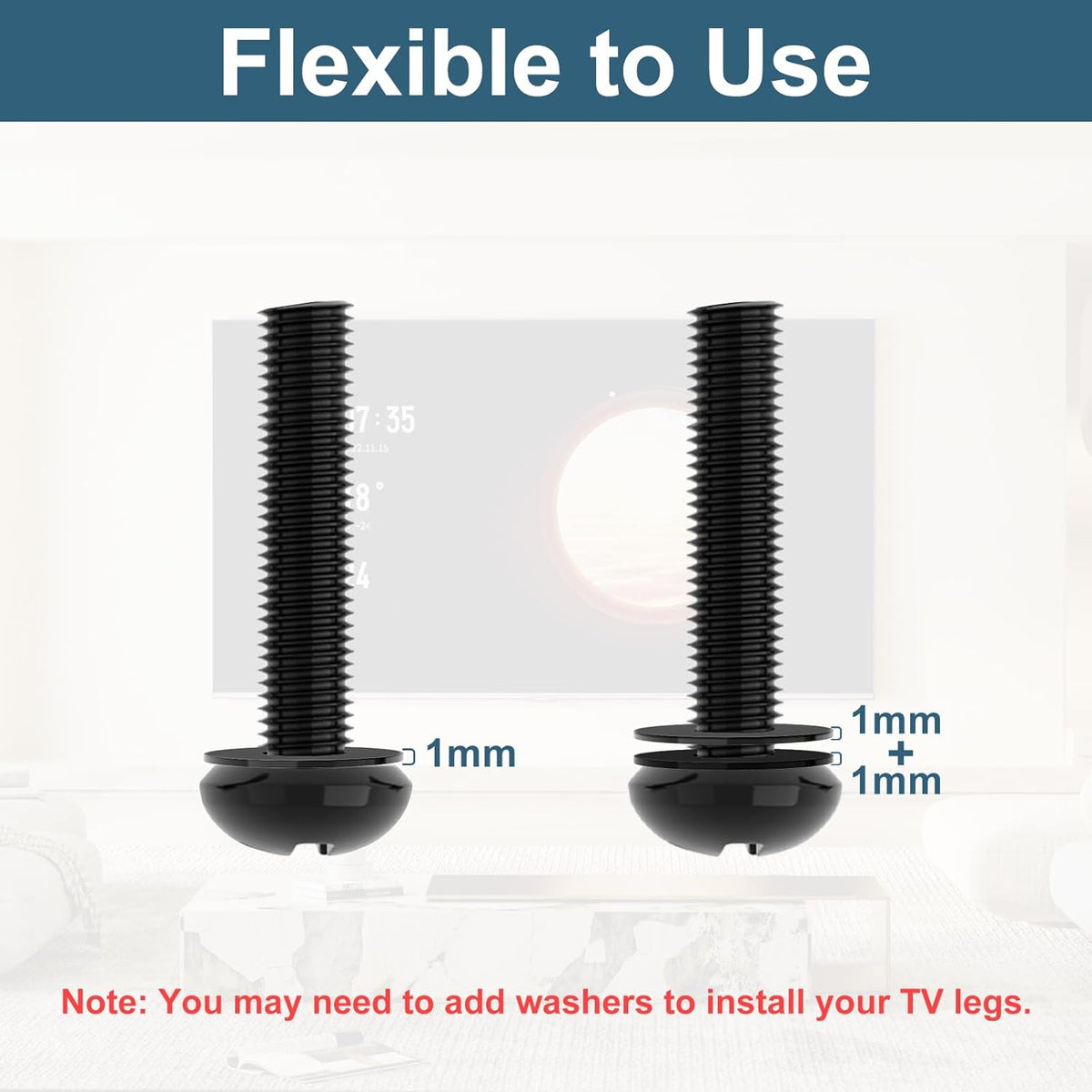 Yaotieci 27" 32" 43" 49" 50" 55" 60" 65" 70" 75" 86" TV Mount Screws for LG TV Legs Replacement Screw, TV Stand Screw