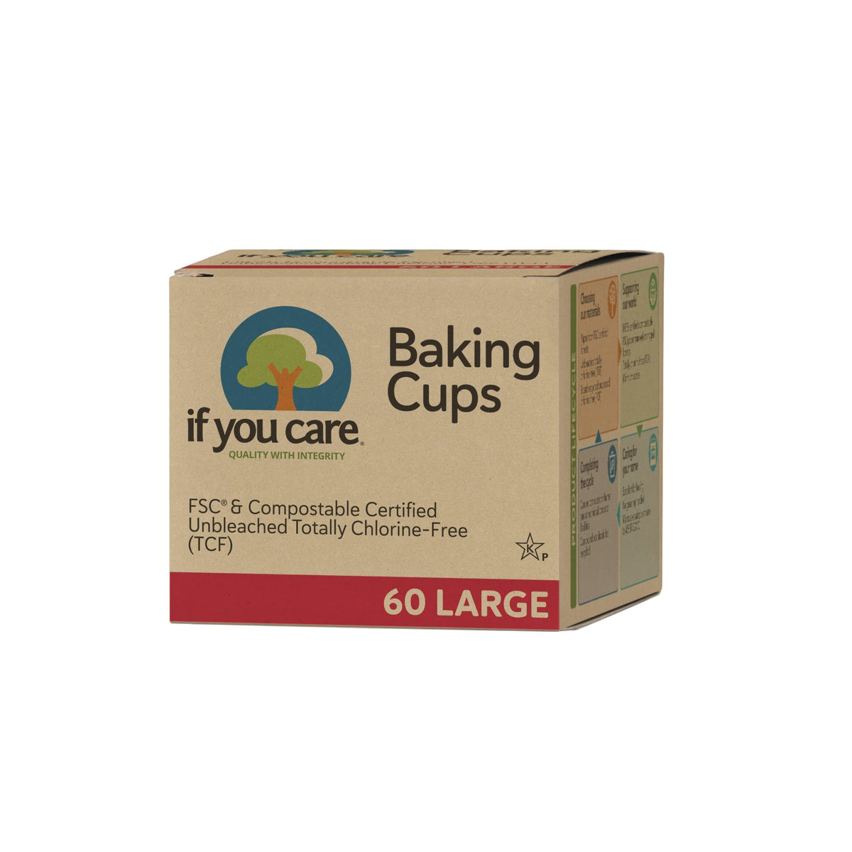 If You Care Unbleached Large Baking Cups, 60-Count Boxes (Pack of 24)