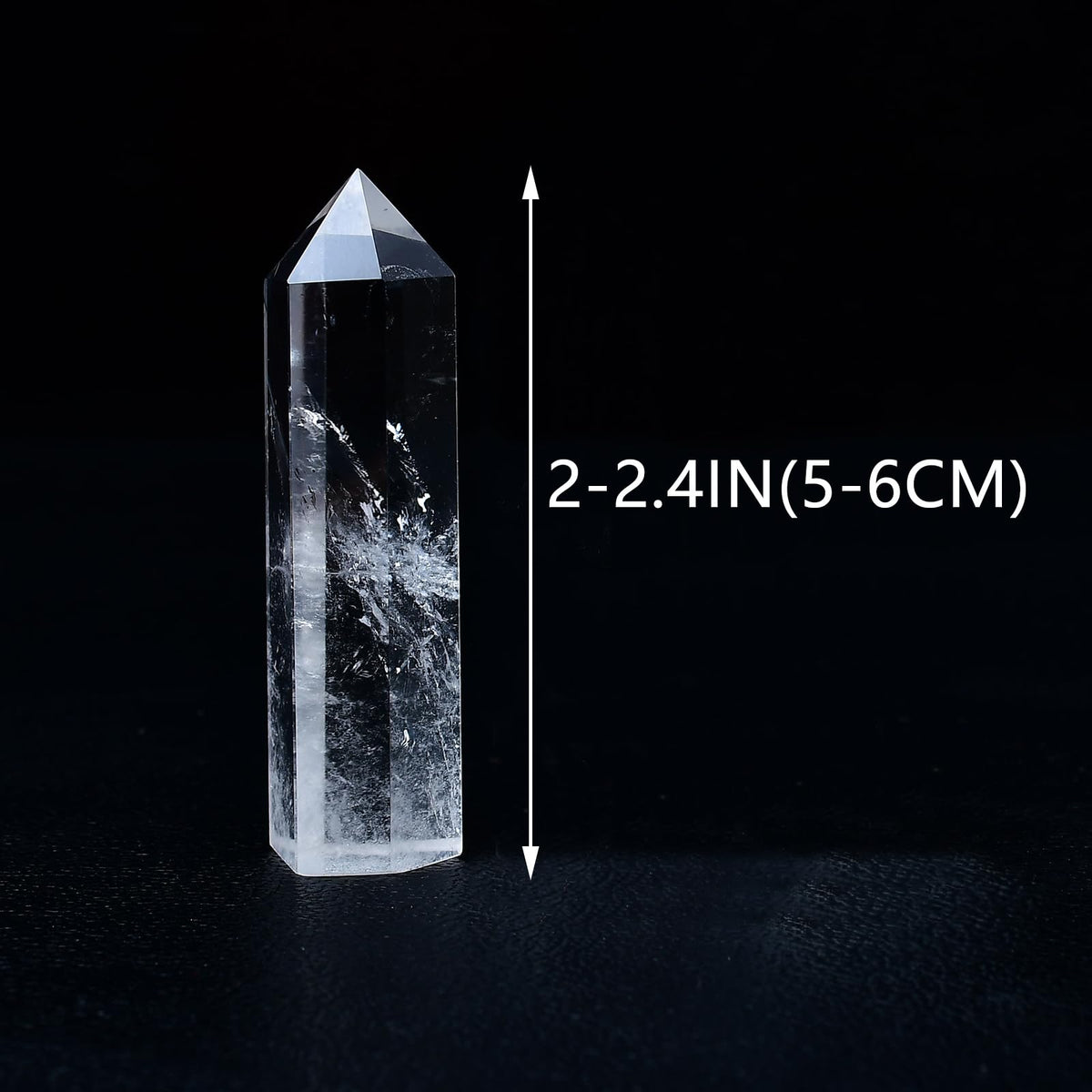WUYOUSHI 1PCS Clear Quartz Healing Crystals Towers / 1.96-2.36" Natural Reiki Energy Wand Stone 6 Faceted Chakra Quartz Crystal Reiki Meditation Therapy Decoration Gifts