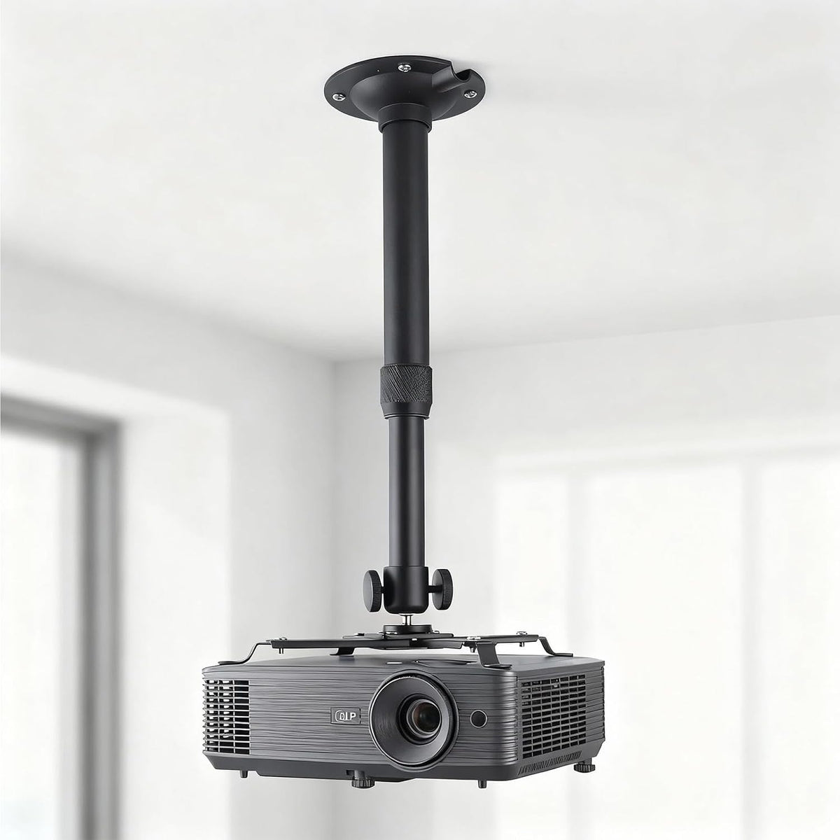 DAWASAPAT -Inch Projector Ceiling Mount with New Gimbal, Adjustable Length Projector Mount, Screw, Compatible with Most