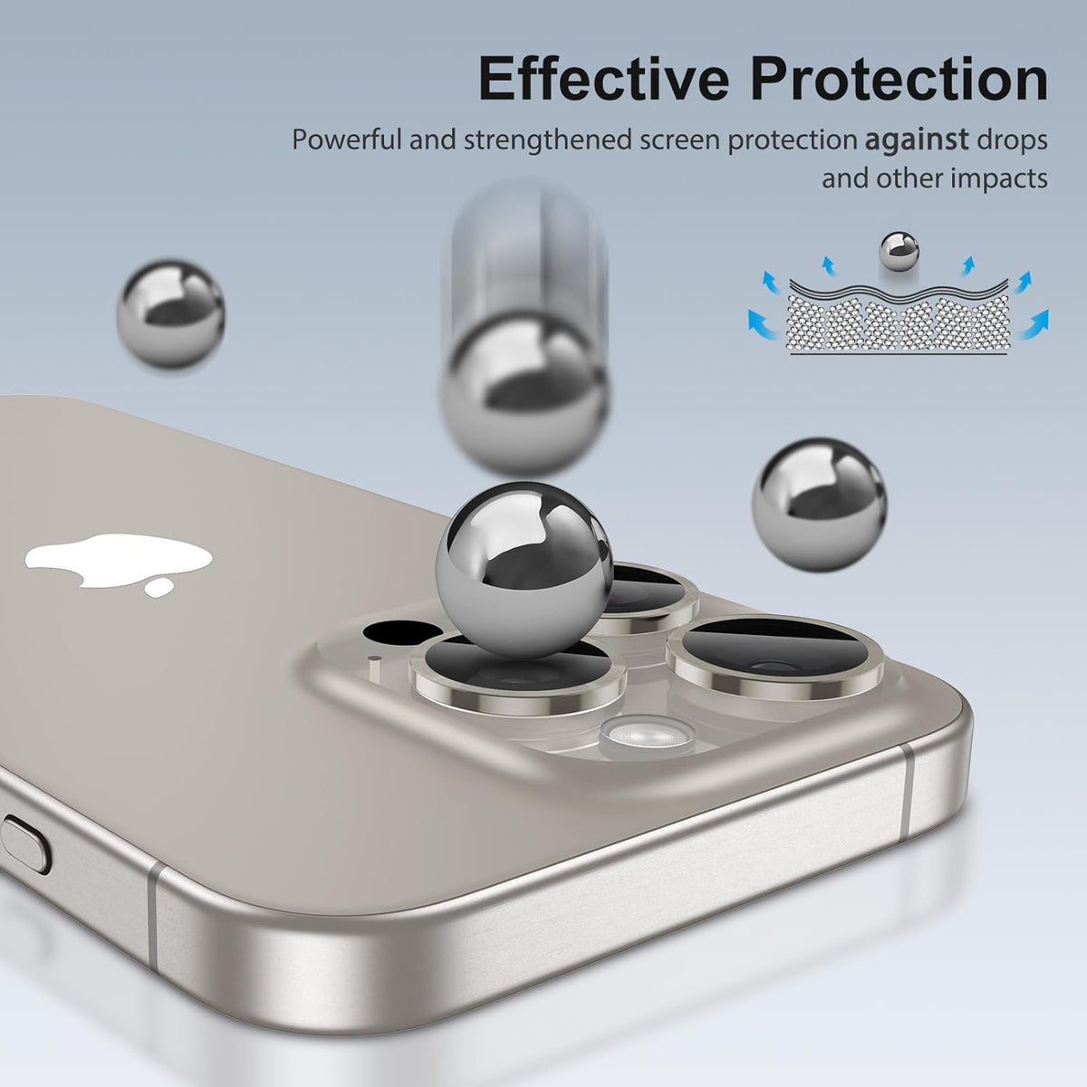 4 Pack 15 15 9H SPARIN Camera Lens Protector for iPhone Pro/iPhone Pro Max, Hardness Tempered Glass Protection, Ultra