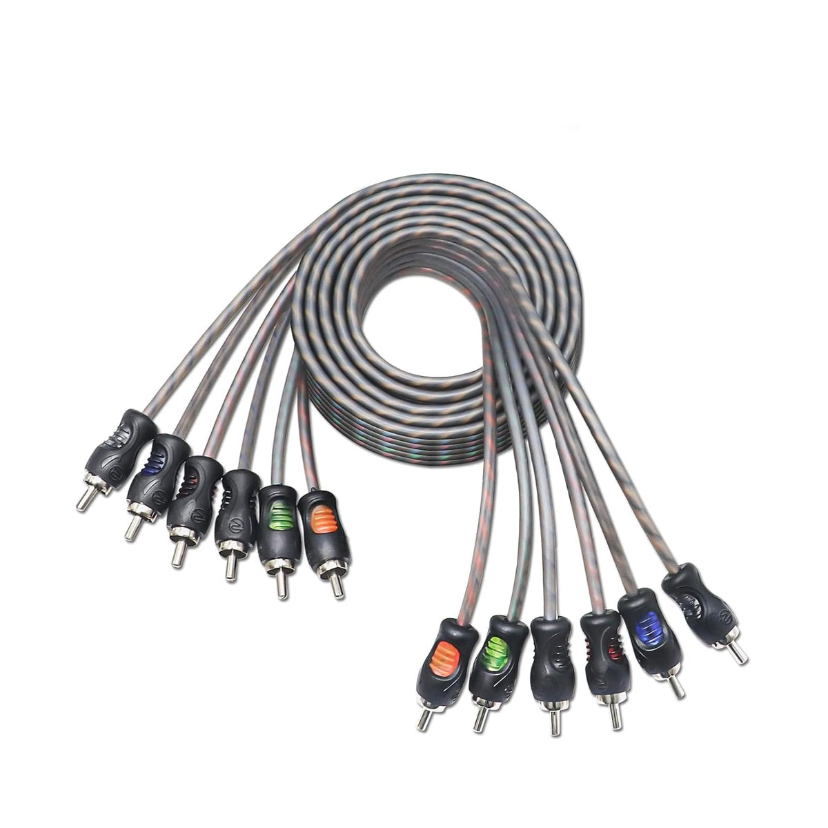 RCI66 99.99% 6ft 6-Channel RECOIL Oxygen Free Copper RCA Audio Cable, Twisted Pair with Noise Reduction