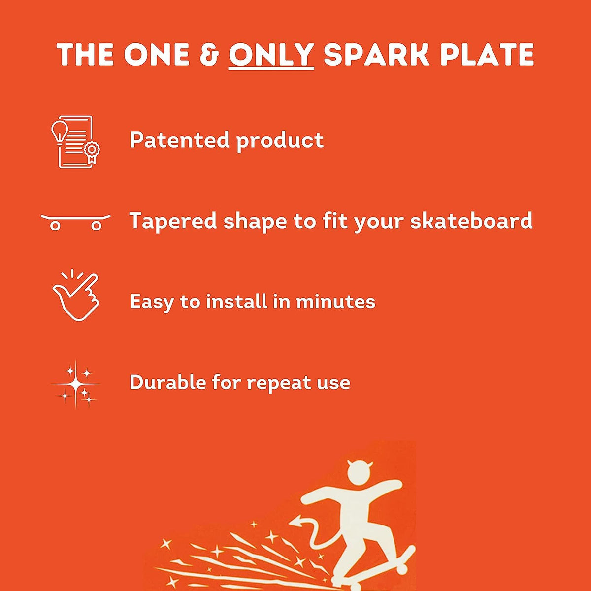 Tail Devil Skateboard Spark Plate & Universal Skateboard T-Tool Bundle | Translucent Red Complete Maintenance & Accessory Kit | Ultimate All-in-One Skateboarder’s Gift Set
