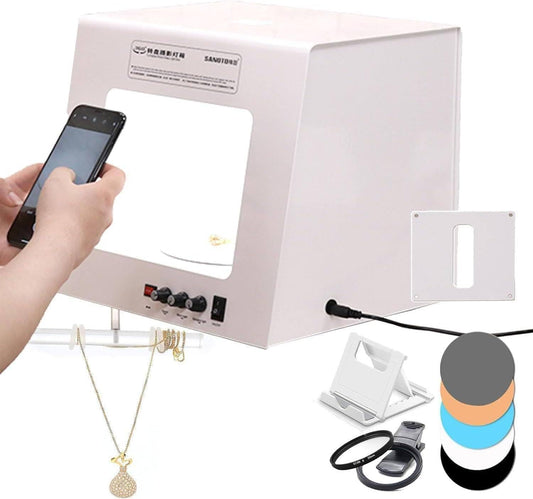 LHUITUI Mini Photo Studio Softbox, Jewelry Photography Video, Jewelry Shooting Tent Softbox, Black and White Background, 1kg Load Capacity, for Home Studio Jewelry Shots TB200